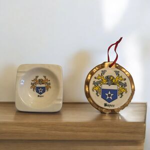 Boyer Family Name Coat Of Arms  Crest, Wall Plaque And Ashtray